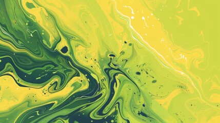 Centralize artistic illustration flowing liquid acid yellow and green background