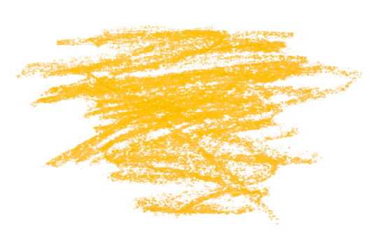 yellow pencil strokes isolated on transparent background