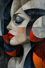 Woman With Red Lips Painting