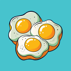 Hand drawn fried eggs illustration