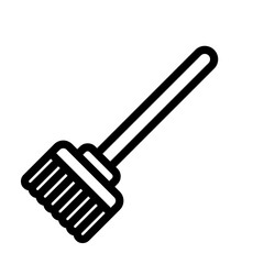 Broom icon in black, outline style and transparent background