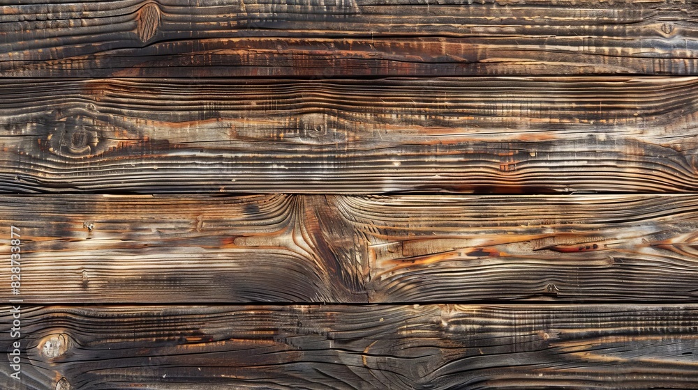 Aufkleber aged wooden planks with knots and grain texture creating a rustic background for design projects hig