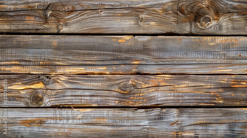 Aufkleber aged wooden planks with knots and grain texture creating a rustic background for design projects hig
