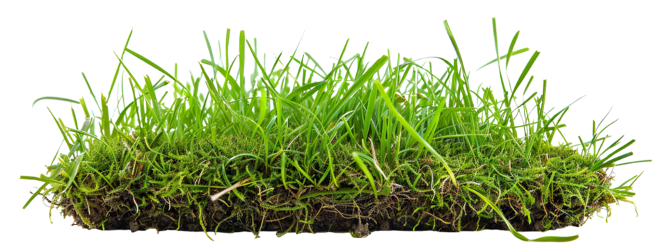 Patch of fresh green lawn grass, cut out