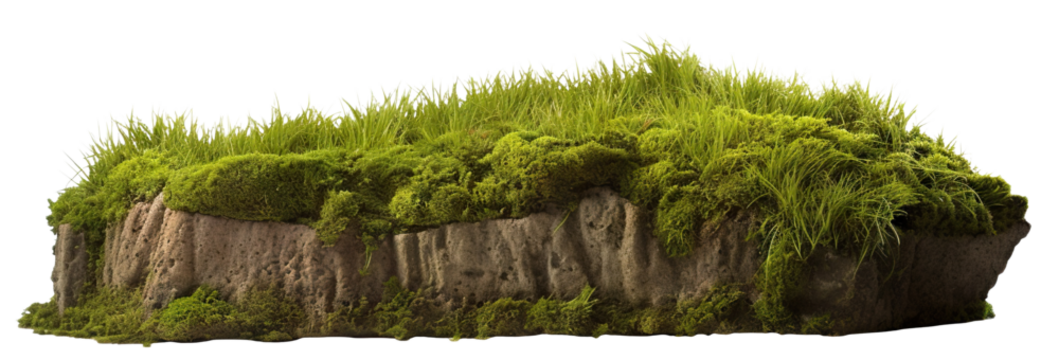 Patch of fresh green lawn grass, cut out