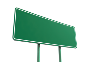 Green street sign, cut out