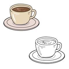 coffee cup vector illustrations. simple design outline style. you can change color you want.