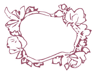 floral illustration mirror frame
