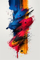 Fototapeta premium Colorful Paint Splatter Abstract on White Background