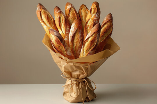 Delicious french baguette group