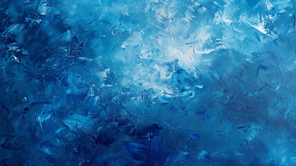 Fototapeta premium 青色のラフな水彩、油彩テクスチャ。抽象絵画
