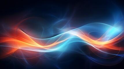 Obraz premium Two intertwined red and blue flames background. Digital art illustration. Generative AI.