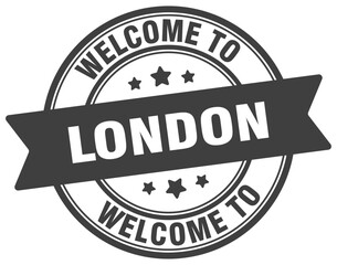 Welcome to London stamp. London round sign