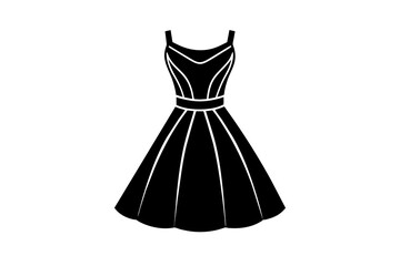 A line dress vector silhouette illustration