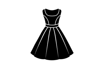 A line dress vector silhouette illustration