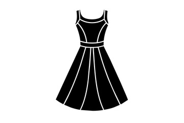 A line dress vector silhouette illustration