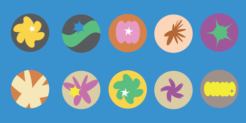 Fototapeta premium set of retro sticker. vector illustration