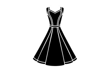 A line dress vector silhouette illustration