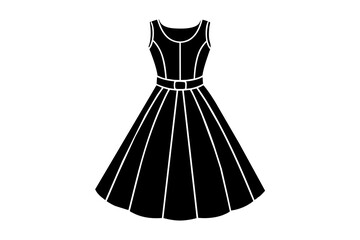 A line dress vector silhouette illustration