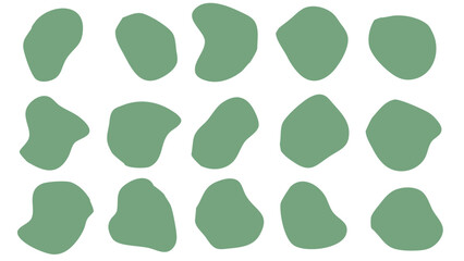 15 Modern light army liquid irregular blob shapes abstract. elements graphic flat style. fluid design illustration stock

