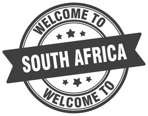 Welcome to South Africa stamp. South Africa round sign