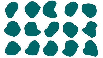 15 Modern Tosca liquid irregular blob shapes abstract. elements graphic flat style. fluid design illustration stock
