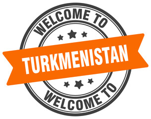 Welcome to Turkmenistan stamp. Turkmenistan round sign