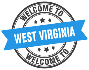 Welcome to West Virginia stamp. West Virginia round sign