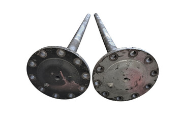 Two metal pieces with a lot of holes on them