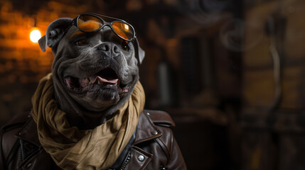 Pitbull with sunglasses