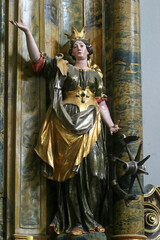Statue of Saint Catherine of Alexandria on the Saint Mary altar in the church of Saint Leonard of...