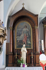 Altar Guardian Angel in parish in the Saint Dominic Parish Church in Konjscina, Croatia