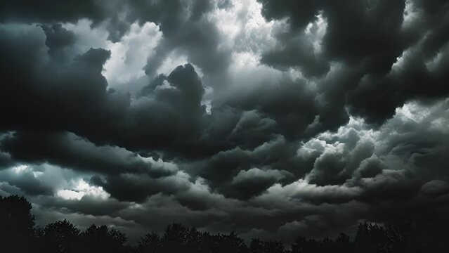 The sky darkens as a menacing cloud wall looms overhead signaling the arrival of a potentially devastating derecho storm.