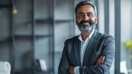 Fototapeta premium Confident Indian and Arabic businessmen in office setting.