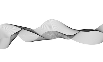 Abstract grey, white smooth element swoosh speed wave modern stream transparent background. Abstract wave line for banner, template, wallpaper background with wave design. Vector illustration