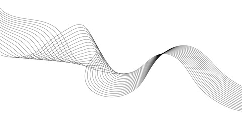 Abstract grey, white wavy smooth element swoosh speed wave modern stream curve and technology lines on transparent background. Vector illustration.