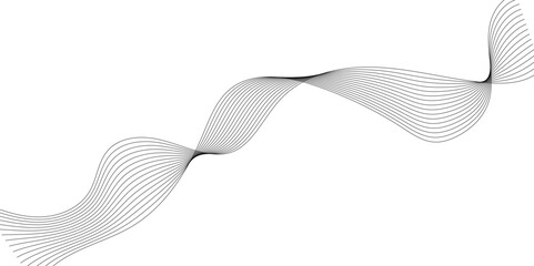 Abstract grey, white wavy smooth element swoosh speed wave modern stream curve and technology lines on transparent background. Vector illustration.