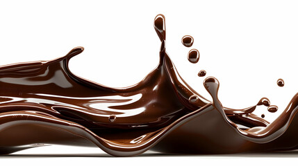 Chocolate splash isolated on white background liquid or paint pouring