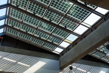 Obraz premium Solar panel over the roof