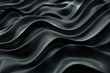 Obraz premium Abstract black wavy pattern with smooth curves and flowing texture, ideal for backgrounds or modern design projects.