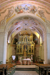 High altar in the Parish Church of Exaltation of the Holy Cross in Kriz, Croatia