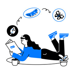 Get this doodle mini illustration of insect encyclopedia