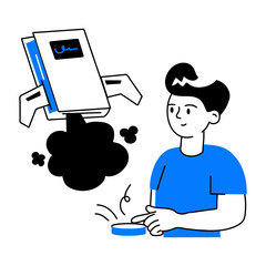 Latest doodle mini illustration of educational startup 