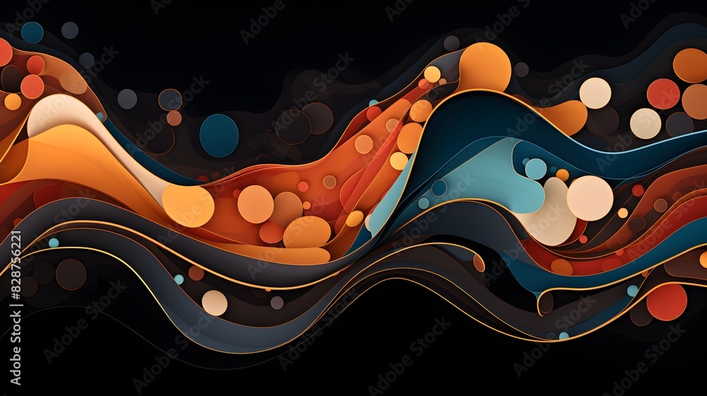 Poster abstract background with swirling shapes and lines. colorful swirling patterns. generative ai.