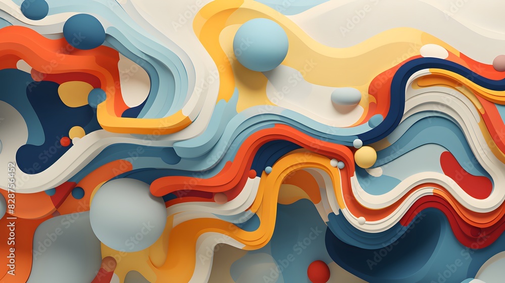 Poster abstract background with swirling shapes and lines. colorful swirling patterns. generative ai.