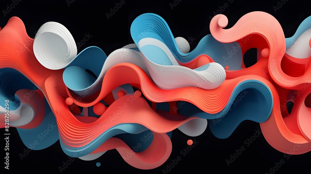 Poster abstract background with swirling shapes and lines. colorful swirling patterns. generative ai.