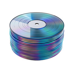 stack of Blue-ray, DVD or CD disc on white. Realistic mock up