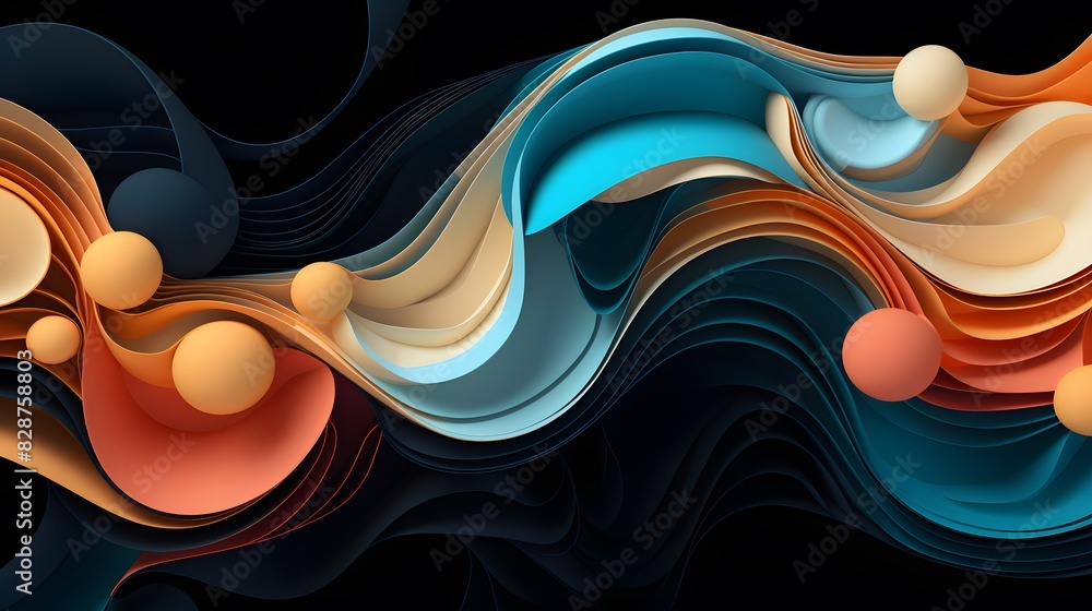 Aufkleber abstract background with swirling shapes and lines. colorful swirling patterns. generative ai.
