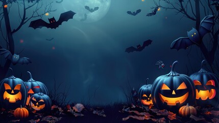 Midnight black Halloween ambiance inviting your creative text.