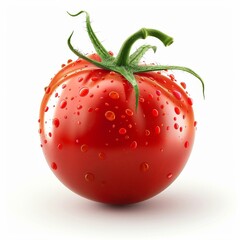 Fresh, red, juicy tomato, isolated on white background.